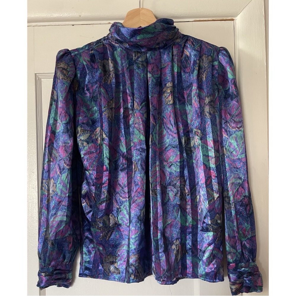 Vintage Tess Petite Pleated Blouse ~ sz 8P